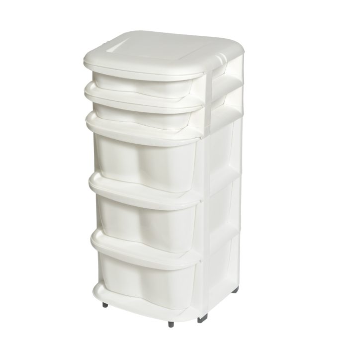 Chest of drawers UNA 5 white